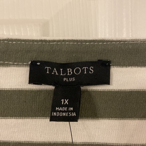 TALBOTS Women’s Shirt size 1X brand new with tag color white & sage green - Picture 3 of 12